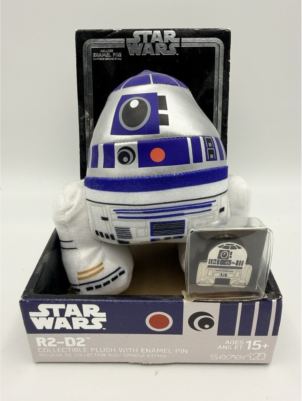 Star Wars R2-D2 Collectible 6" Plush & Enamel Pin Se7en20 Disney New